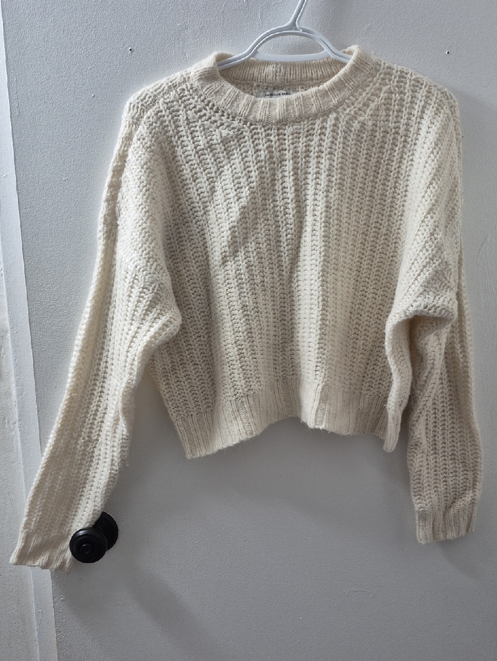 American Eagle Outfitters Cream Chunky Crew Neck Sweater